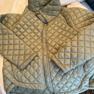 Athleta Quilted Olive Jacket excellent like new